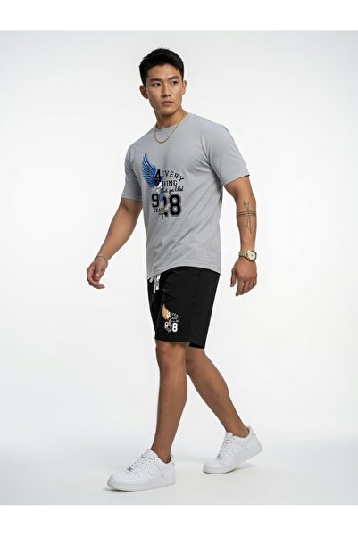 Nivorix Men's Printed Soft Short Sleeve Top and Shorts Set