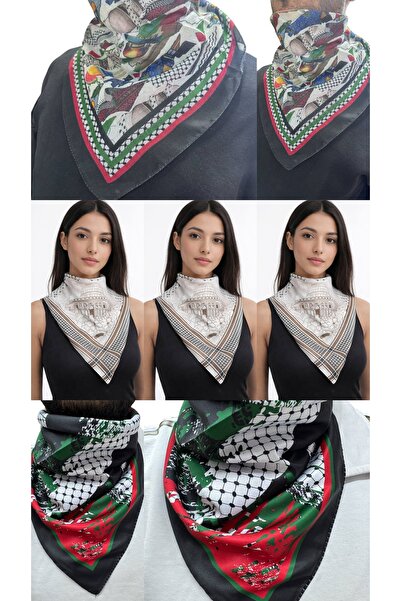 ALDAIYR 7 EșARFE CU TEMATICĂ FİLİSTINĂ 50x50 Unisex, potrivite pentru utiliza...