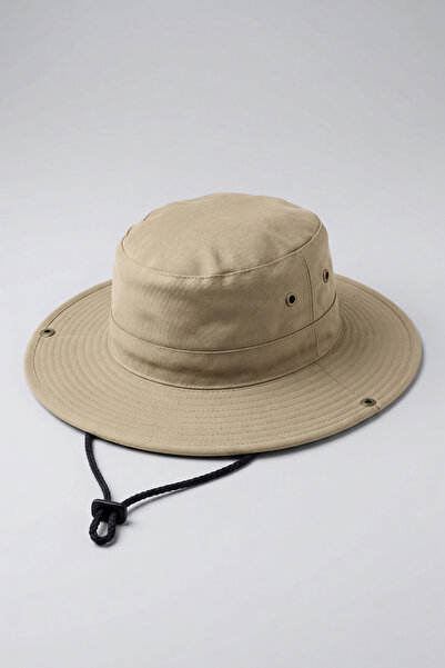 Mollycrush Luxury Drawstring Fisherman Hat with Snap Fasteners |   Beige Men'...