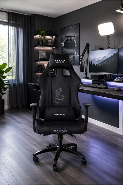XMAX / Rio Pus Balerion Terletmez Kadife Kumaş Siyah Gaming Oyuncu Koltuğu / ...