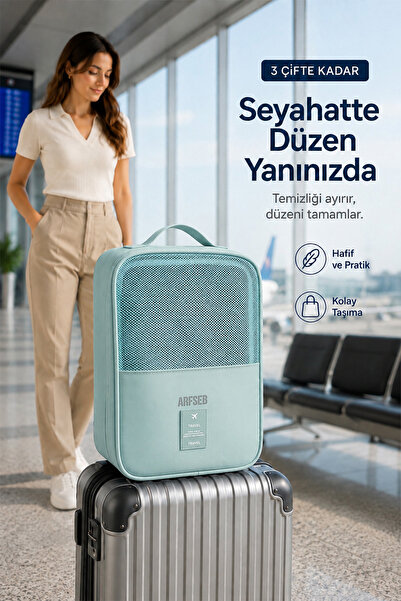 Practical Travel Organizer with Zipper with Mesh on Suitcase Shoes and Slipper Bag