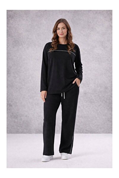 Köşedeki Dükkan Long Sleeve Premium Modal Suit - Black