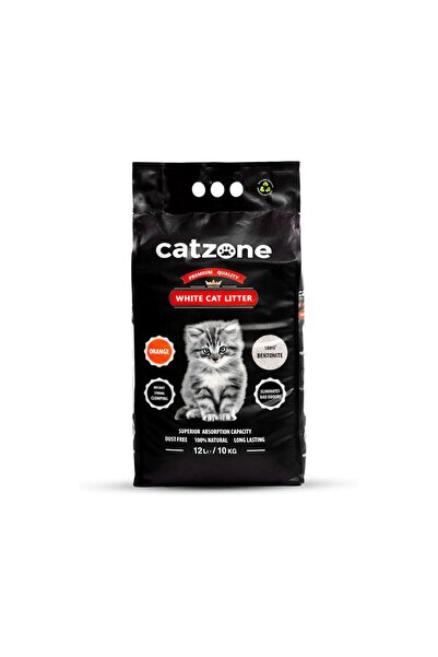 catzone رمل قطط أبيض برائحة البرتقال - 10 كجم