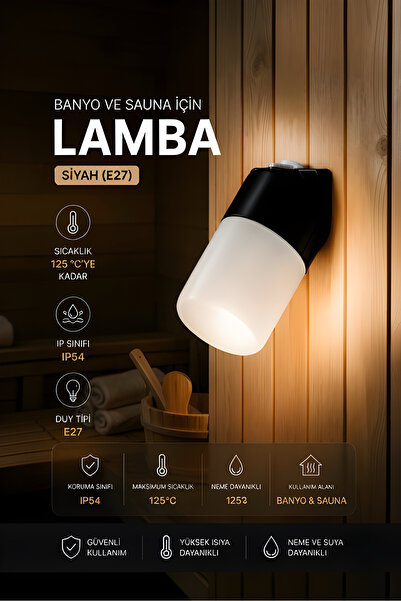 Nexo Banyo ve sauna için lamba(E27) siyah