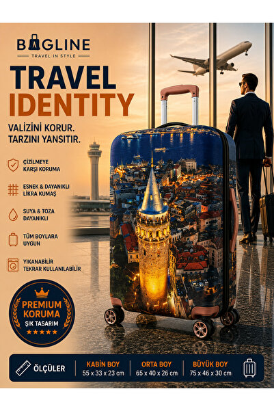 Bag line Kabin Boy Valiz Kılıfı Bavul Koruyucu Kılıf👉 "Kirlenme Karşıtı