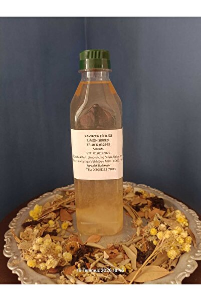 Yavuz El Yapımı Doğal Fermente Filtre Edilmemiş Limon Sirkesi 500 ML
