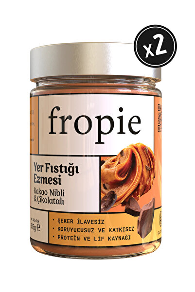 FROPİE Yer Fıstığı Ezmesi - Kakao Nibli ve Çikolatalı 315 gr x 2 Adet