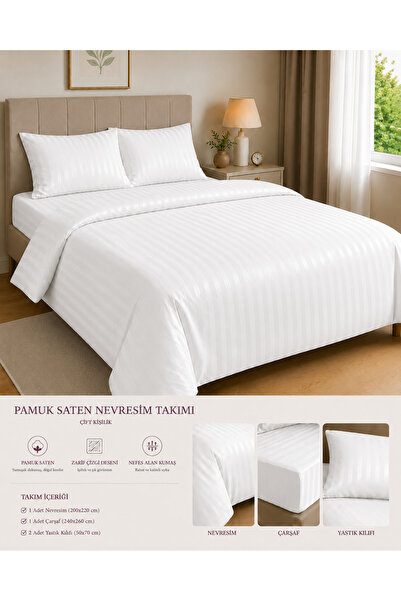 Vintero Home Cotton Satin Double Duvet Cover Set 200X220Cm