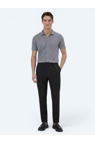 Kip Black Woven Jogging Fit Casual Cotton Blended Pants