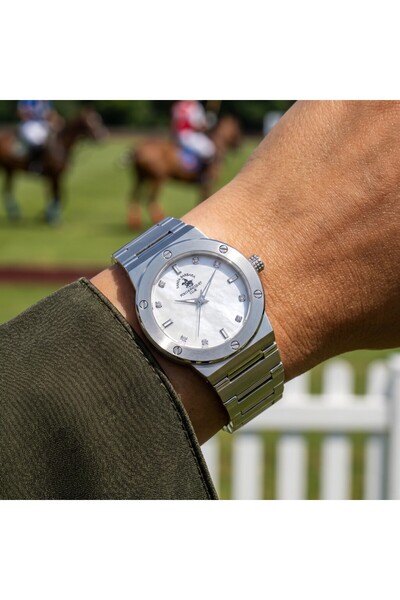Santa Barbara Polo & Racquet Club Unique Silver Stainless Steel Watch for Wom...