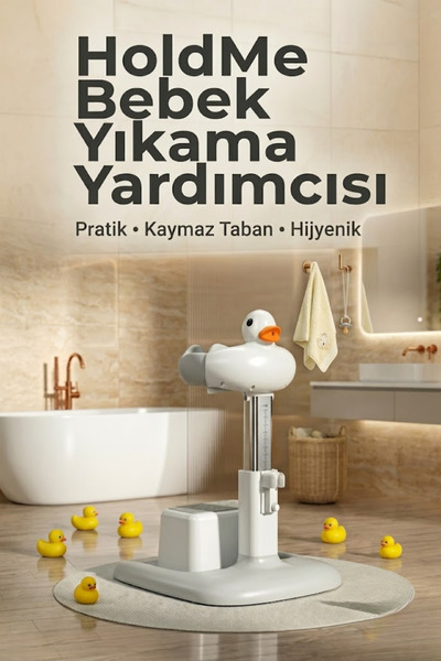 Miningaa Tabure Hediyeli HoldMe Bebek Yıkama Yardımcısı Portatif Katlanabilir...