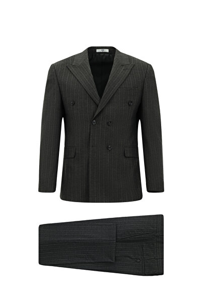 Kiğılı 7 Drop Slim Fit Slim Fit Striped Double-Breasted Piece Suit