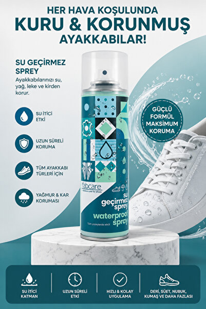 Fabcare Su Geçirmez Ayakkabı Spreyi – Waterproof Koruyucu Sprey 250 ml