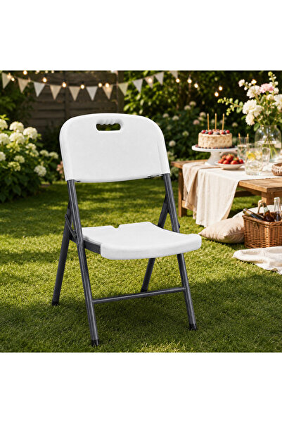PROCART Scaun pliant pentru grădină, camping, catering, cadru metalic, 120 kg