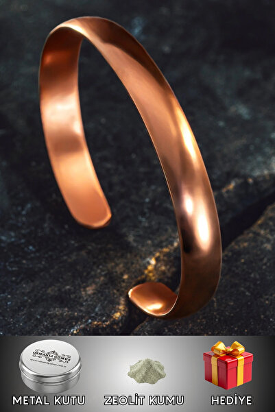 OSMANLI GÜMÜŞ Men's and Women's Copper Bracelet - Name Can Be Engraved, Plain...