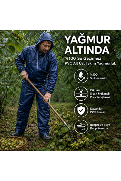 Bursahatırası Su Geçirmez Yağmurluk Fermuarlı Yağmurluk Su Geçirmez Pvc Iş Güvenliği Fermuarlı Yağmurluk