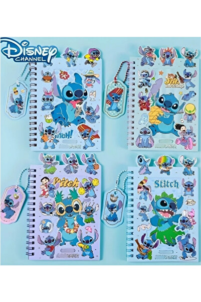 ÖZ OFİS Stitch Sticker Defter 16 Sayfa Sticker 8 Sayfa Not Defteri Anahtarlık...