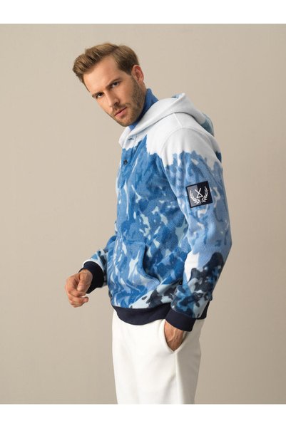 Xint Erkek Mavi Formunu Koruyan Regular Fit Polar Sweatshirt