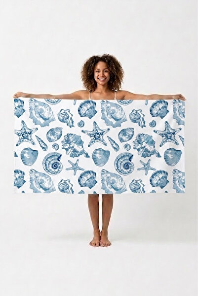 ASDİVA Seashell Pattern Digital Printed Beach Towel 75X150