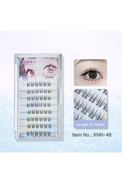 choice2 رموش صناعية XNN-48 بدون غراء، رموش أميرة على شكل ذيل السمكة، سهلة الا...