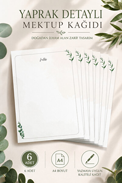 Organik Yolda ورق ملاحظات بتفاصيل على شكل ورقة (مقاس A4)