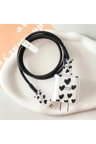 Choice1 black Love 5pcs Charging Data Cable Protector For iPhone 18/20w Charg...