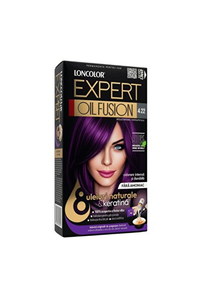 Loncolor Expert Set 2 x Vopsea de Par Permanenta Oil Fusion 4.22 Violet Inten...