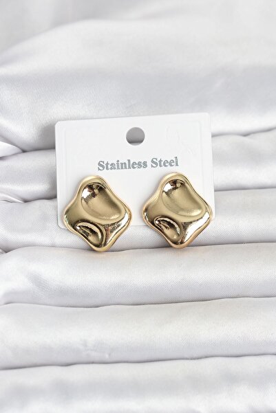 Inure Jewelry أقراط نسائية من الفولاذ 316L بلون ذهبي