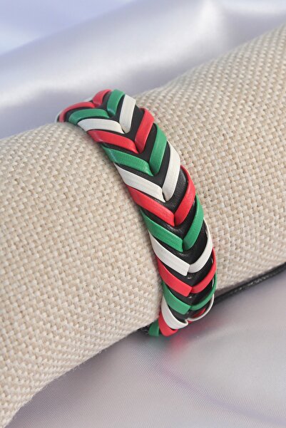Inure Jewelry سوار رجالي من الجلد برباط مختلط الألوان