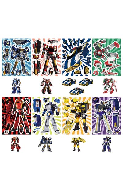 Choice 8PCS 8/16/24PCS Machine Warrior Puzzle Stickers DIY Handicraft Noteboo...