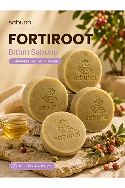 sabunal صابون فورتيروت بينينجيتش 4 قطع - صابون عشبي للعناية بفروة الرأس واللح...