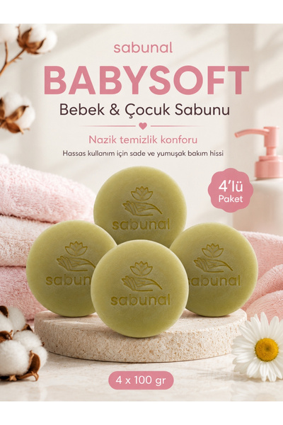 sabunal Babysoft Baby and Child Soap 4 Pieces - Gentle Natural Cleansing Soap...