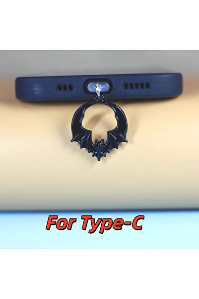choice2 Black for Type-C Gothic Punk Silver and Black Vampire Bat Phone Dust ...