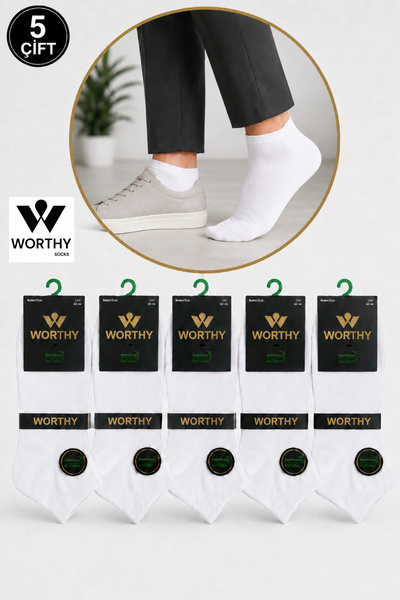 WORTHY SOCKS 5 Pack Men's Seamless Bamboo Booties Ankle Socks