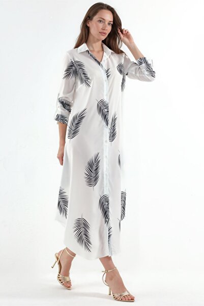 Hiccup Msn Text Printed Long Shirt Dress