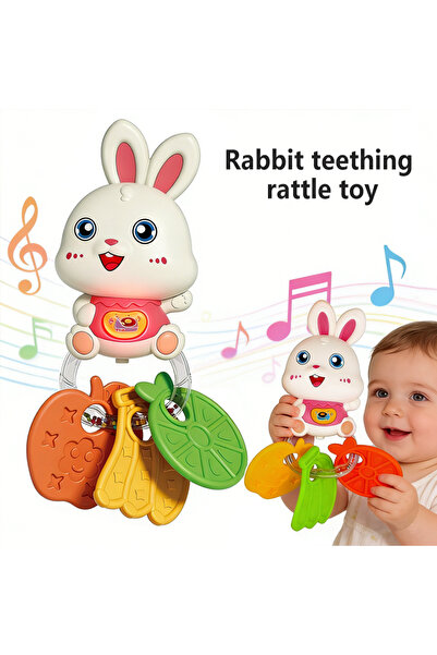 Choice 855-245A-RABBIT عضاضات وخشخيشات موسيقية تعليمية للرضع للأولاد والبنات،...
