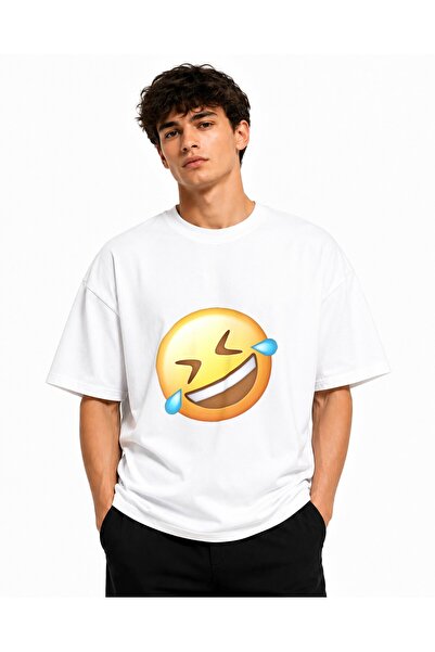 Inscriptie Tricou Unisex Bumbac Premium Casual " Funny emoji "
