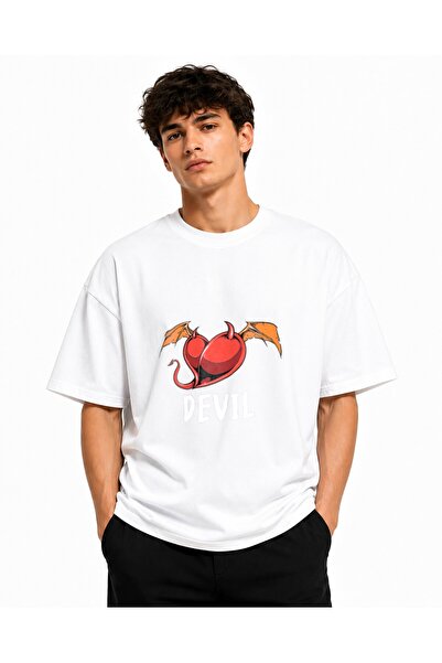 Inscriptie Unisex Premium Cotton Casual T-Shirt "Devil"