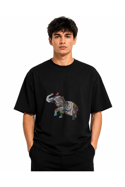 Inscriptie Ουνισέξ Βαμβακερό T-shirt Υψηλής Ποιότητας  "Ινδικός ελέφαντας "