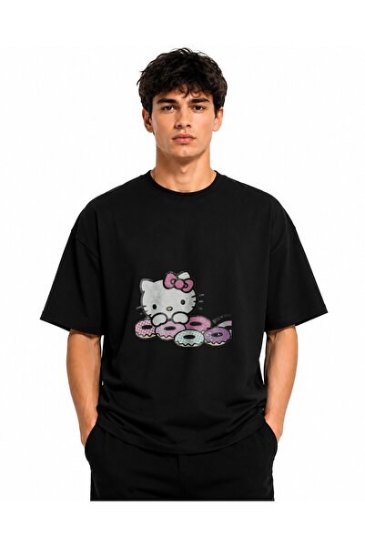 Inscriptie Тениска унисекс от премиум памук, ежедневна, с "Hello Kitty с пони...