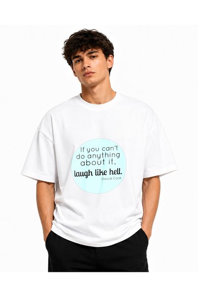 Inscriptie Unisex Premium Cotton Casual T-Shirt "Laugh Like Hell"