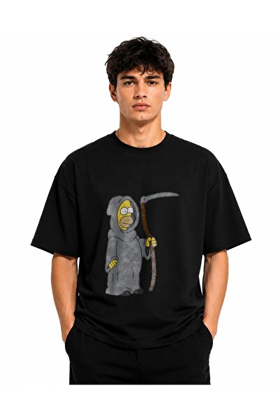 Inscriptie Ουνισέξ Βαμβακερό T-shirt Υψηλής Ποιότητας  "Homer reaper "