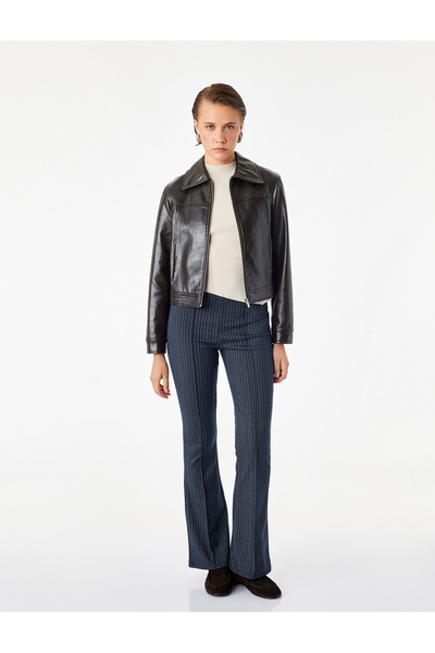Koton Slim Fit Striped Spanish Flare Pants