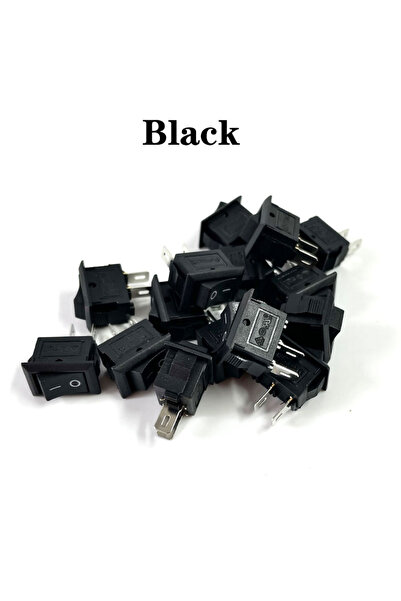 Choice1 Black 15pcs Mini Rocker Switch SPST Black and Red Snap in Switches Bu...
