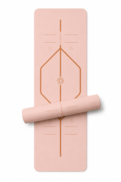 Aligned 5mm Anti-Slip Natural Rubber Yoga Mat Pilates Mat 183 X 68 Cm Soft Pink