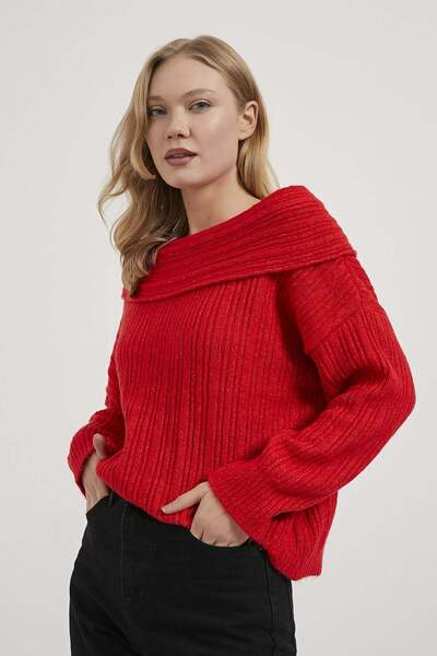 Arma Life Armalife 1179 Madonna Collar Draped Women's Knitwear Sweater