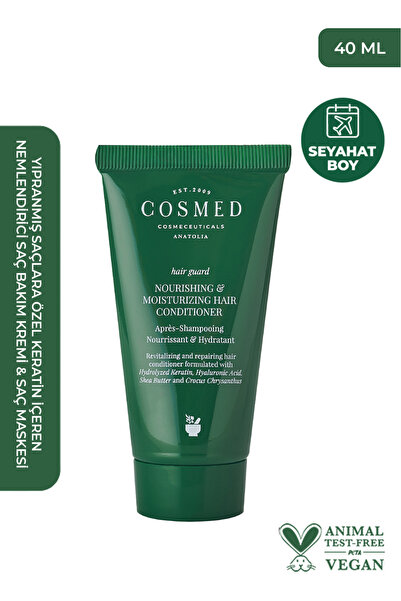 COSMED Yıpranmış Saçlara Özel Keratin içeren Nemlendirici Saç Bakım Kremi HAI...