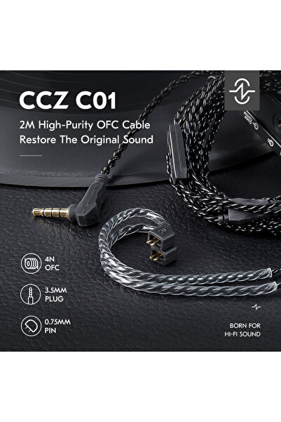 Choice Black 3.5QDC CCZ C01 2M High-purity OFC Cable Restore the Original Sou...
