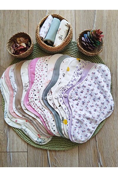 ECOSOFT Yıkanabilir Doğal Kadın Pedi Gece 16'lı %100 Pamuk ve Bambu(L beden)
