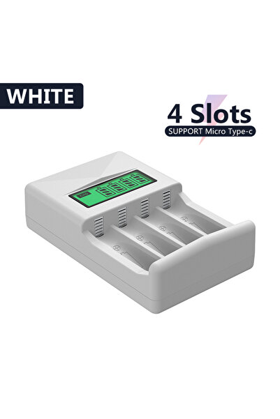 Choice White PUJIAMX 1.2V AA/AAA Rechargeable Battery Charger LCD Display Por...